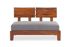 Sheesham Wood 2 Seater Curved Sofa Set Without Arms, Sheesham Wood Sofa with Memory Foam Cushions, Armless Sofa for Hall, Office, Lounge, Elegant Drawing Room, Brown Sheesham Wood 2 Seater Curved Sofa Set Without Arms, Sheesham Wood Sofa with Memory Foam Cushions, Armless Sofa for Hall, Office, Lounge, Elegant Drawing Room, Brown